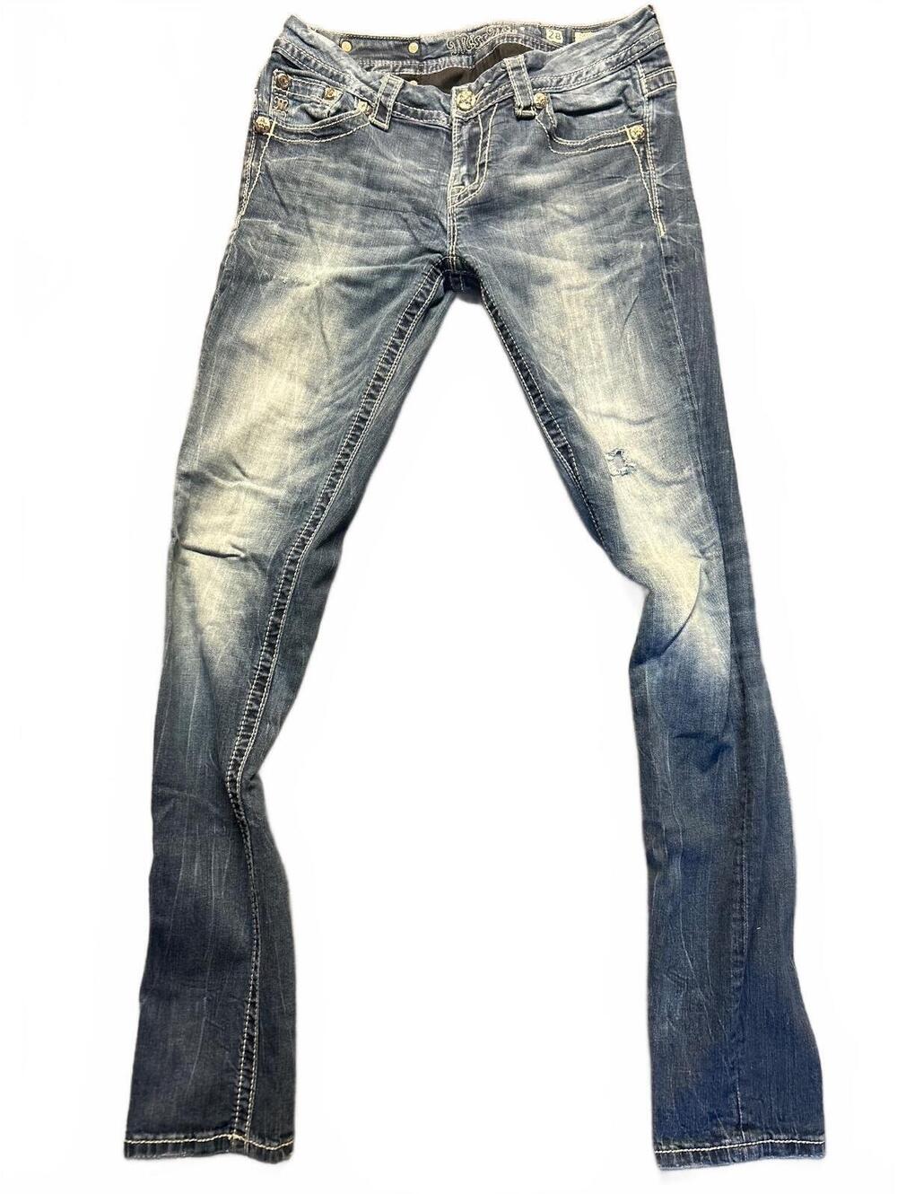 Miss Me Santana Skinny Jeans Size 28 Distressed Light Wash